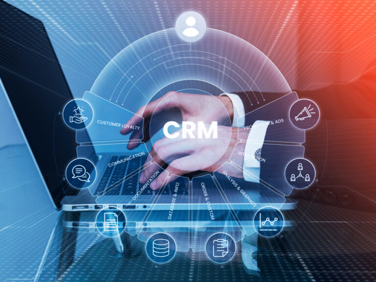 CRM technology concept used to represent customer relationship management services